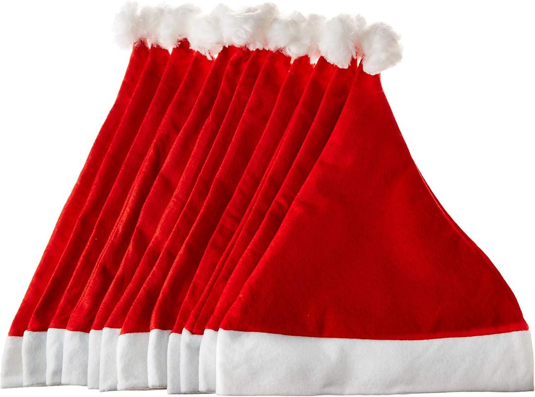 Funiverse Bulk 24 Pack Red and White Santa Hat - Adult Sized and Perfect for Any Christmas Holiday Event