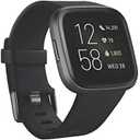 Fitbit Versa 2 Health and Fitness Smartwatch with Heart Rate, Music, Alexa Built-In, Sleep and Swim Tracking, Black/Carbon, One Size (S and L Bands Included)