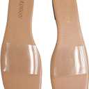 GORGLITTER Women's Clear Slides Sandals Summer Vacation Beach Square Toe Jelly Shoes Slip On Open Toe Flat Sandals,39
