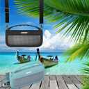 JCHPINE Silicone Cover Case for Bose SoundLink Flex Bluetooth Portable Speaker Accessories, Silicone Skin for Bose SoundLink Flex Speaker Shoulder Strap(Upgraded Black Case)