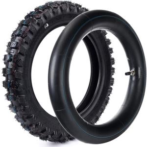 Wear-Resistant, Hyssk 2.50-10 6PR 38L DOT-Certified Heavy-Duty Dirt Pit Bike Front & Rear Tire and Inner Tube | Deep Tread | Fits CRF50/PW50 & 50cc Off-Road Bikes, 2.50/2.75-10