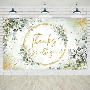 Avezano Thanks for All You Do Banner Thank You Party Backdrop Sage Green Employee Retirement Teacher Staff Appreciation Party Decorations Banner 6 x 3.6 ft