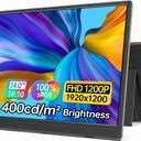 ForHelp 14 Inch Portable Monitor FHD1200P Ultra-Slim for Laptop Monitor, USB-C&HDMI Plug&Play,100% SRGB,Dual Speakers Extender Display. Built-in Stand,for Laptop,PC Phone Xbox PS4/5