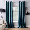 MIULEE Blue Velvet Curtains 90 Inches Length Blackout Curtains Thermal Insulated Soundproof Room Darkening Grommet Curtains/Drapes for Living Room Bedroom 52 x 90 Inch 2 Pcs Peacock Blue