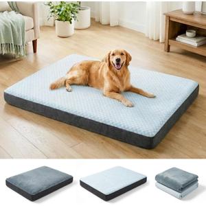 Dog Bed for Crate, Extra Large Cooling Mat for Dogs, Waterproof Dog Bed with Dual Surface Removable Washable Covers, 41 x 27 Inch Pet Bed with Egg Crate Foam
