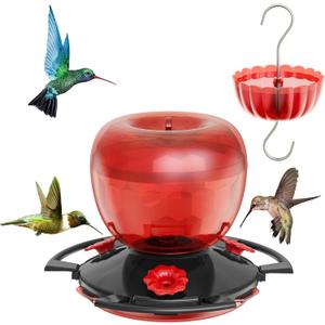 2 x Hummingbird Feeders for Outdoors with Ant Moat, 10 oz Hanging Nectar Feeder, Decorative Light-Reflective Design, Leak-Resistant, Easy to Fill & Clean