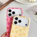 Skyseaco for iPhone 17 Pro Max Case Cute Love Heart Design Aesthetic Pattern Phone Case for Women Girls Soft Slim TPU Shockproof Phone Cover for iPhone 17 Pro Max 6.9"- Red and Pink