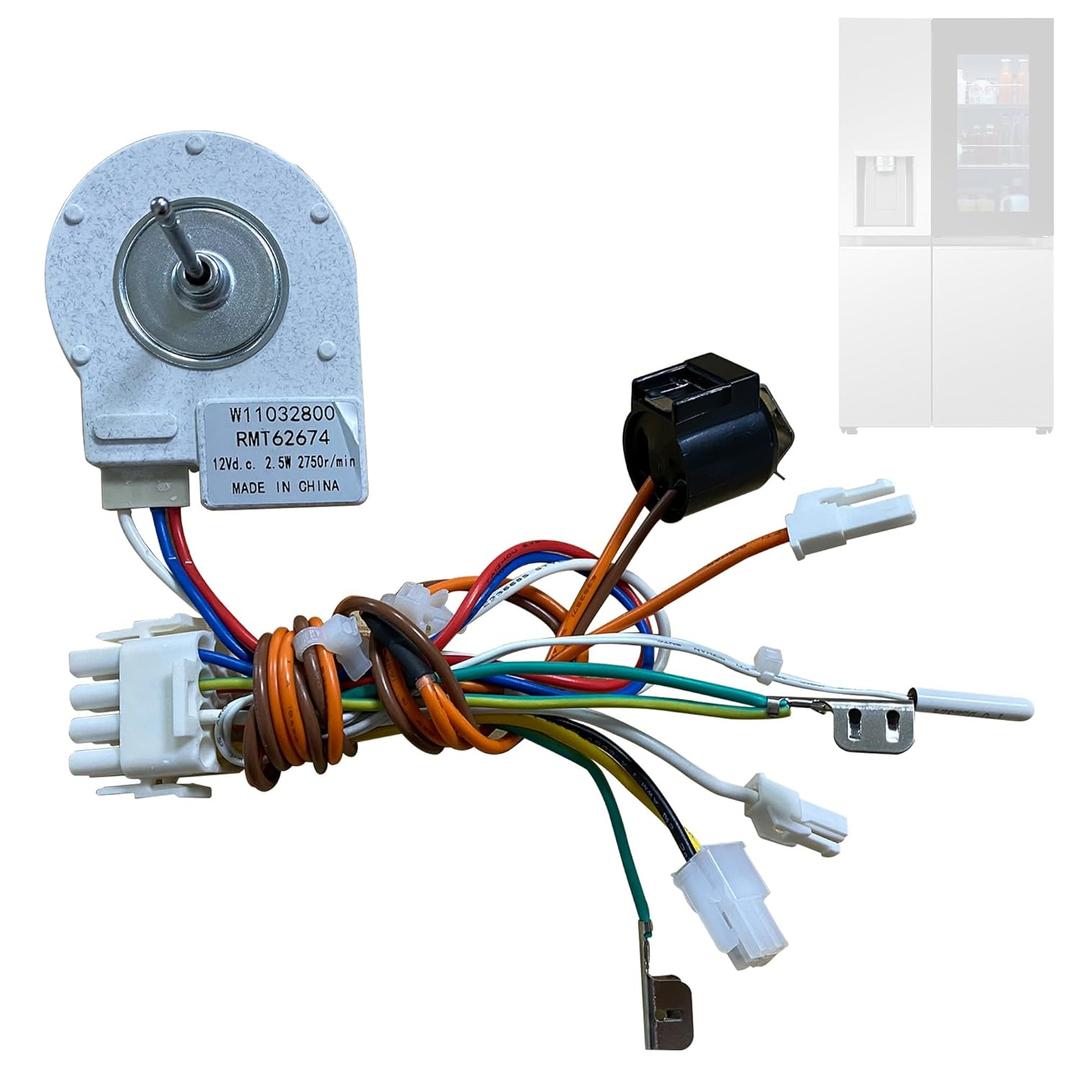 W11032800 Evaporator Fan Motor for Whirlpool KitchenAid Maytag Kenmore JennAir Refrigerator, Replace W10728094 4461668 AP6038340 PS11770336 EAP11770336 DLB5985WPEC Fridge Freezer Fan Motor