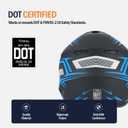 TTMiku Blue Adult Dirt Bike ATV Motocross Helmet DOT Approved, Medium