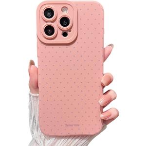 MINSCOSE Compatible with iPhone 14 Pro Max Case,Cute Fashion Polka Dot Design Phone Case for Girls Women, Soft TPU Slim Cover Camera Raised Protection for iPhone 14 Pro Max Case Pink