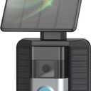 QIBOX Solar Charger Compatible with Ring Video Doorbell 4/3/3 Plus/Battery Doorbell Plus, Waterproof Continuously Solar Panel, Adjustable Panel