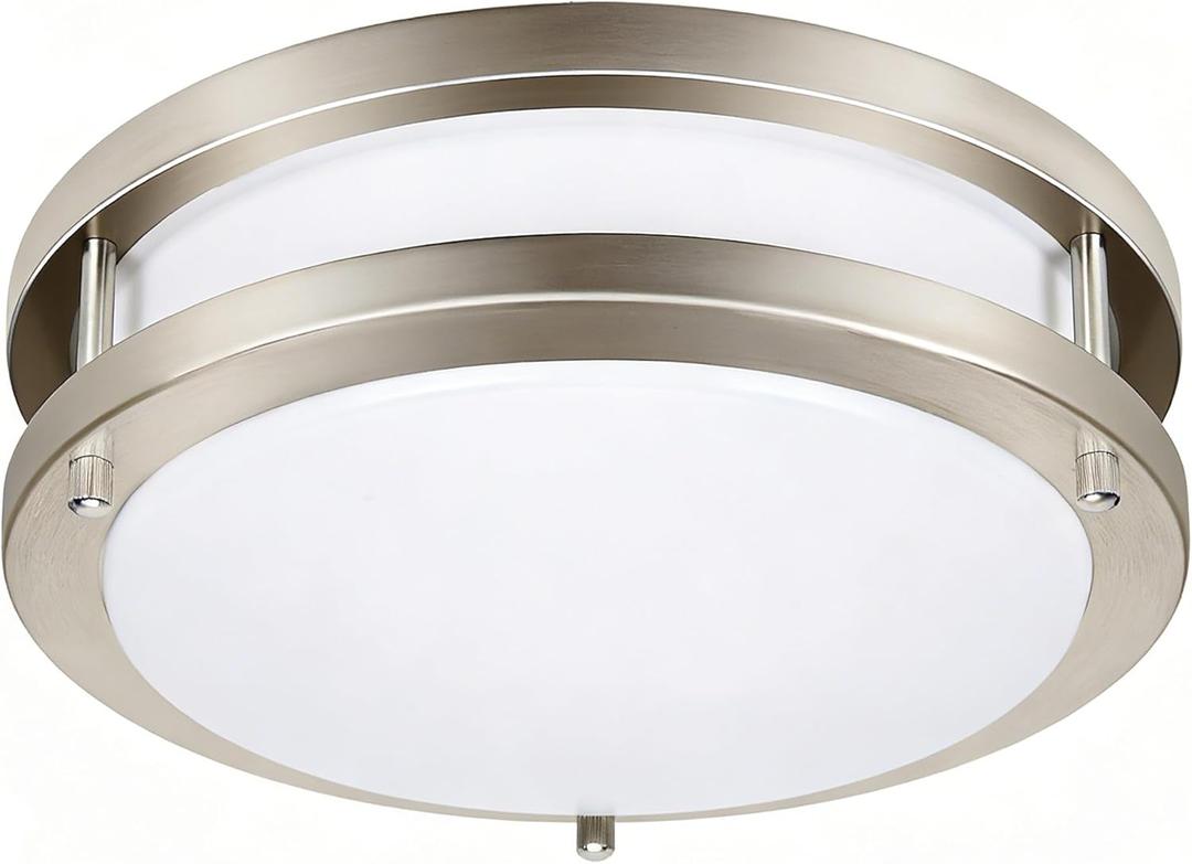 Drosbey 36W Dimmable LED Ceiling Light Fixture, Flush Mount Light Fixture, Ceiling Lights for Bedroom, Kitchen, Bathroom, Super Bright 4000 Lumens, 400W Equivalent, 5000K Daylight White, UL Listed (Brush Nickel)