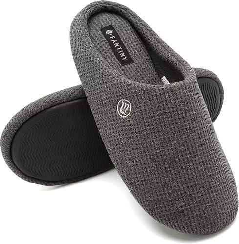 CIOR Unisex Men's Women's Memory Foam Slippers Comfort Cotton-blend Closed Toe House Shoes Indoor Scuff, size -11-12