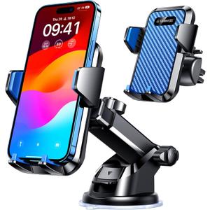 VANMASS 2025Strongest Suction & Military-Grade Car Phone Mount Patent & Safety Cell Phone Holder Handsfree Stand for Dash Windshield Vent for iPhone 16 15 Pro Max 14 Android & Truck, Blue
