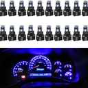WLJH 74 Led Bulb Dash Lights Mini T5 2721 27 37 286 Wedge PC74 Twist Socket Automotive Instrument Panel Gauge Light Kits Cluster Shift Indicator Interior Bulbs 12V Blue Pack of 20