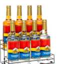 8 Bottles Coffee Syrup Rack Organizer, Coffee Syrup Stand Holder, 2 Tier Coffee Syrup Organizer for Coffee Bar Station, Wine Rack for Countertop, Bottle Display Shelf for Cocktail, Dressing