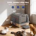 FURTIME XXXL Extra Large Enclosed Stainless Steel Litter Box with Lid