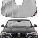 Pigenius Windshield Sun Shade for BMW X4 2015-2018,Front Window Sunshade Shield,2-in-1 Reflective Sun Shade,Silver for Summer, Black for Winter