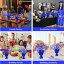 8 Pack Metallic Star Spray Centerpieces for Tables - Bulk 12.4" Foil Fountain Table Decorations for Large Events, Graduation 2026, Wedding Reception (Blue)