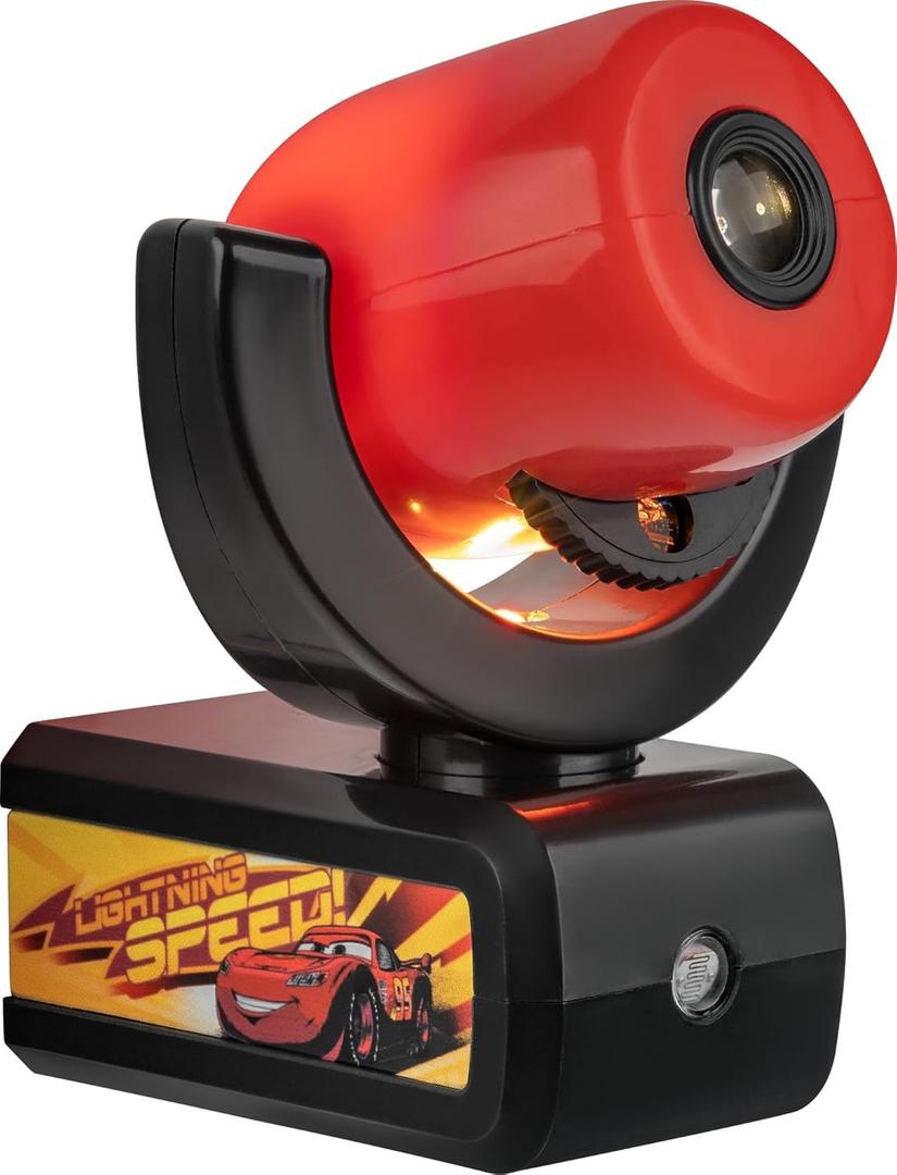 Projectables Pixar Cars LED Kids Night Light, Plug-In, Projector, Dusk-to-Dawn, Lightning McQueen, Galaxy Light, Hallway, Bedroom, Nursery, Playroom, Gaming Room, 11740 (Black/Red - Cars)