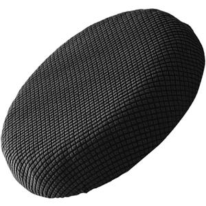 Milisten Elastic Round Stool Cover 12 Inch Padded Chair Protector for Dining Banquet Chairs Home Use Stretchable Seat Cover (Black)