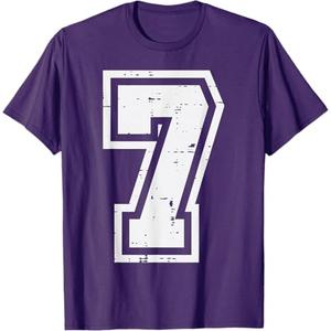 Number 7 Costume Halloween 67 Meme Men Women Kids Youth Teen T-Shirt, (XL, Purple)