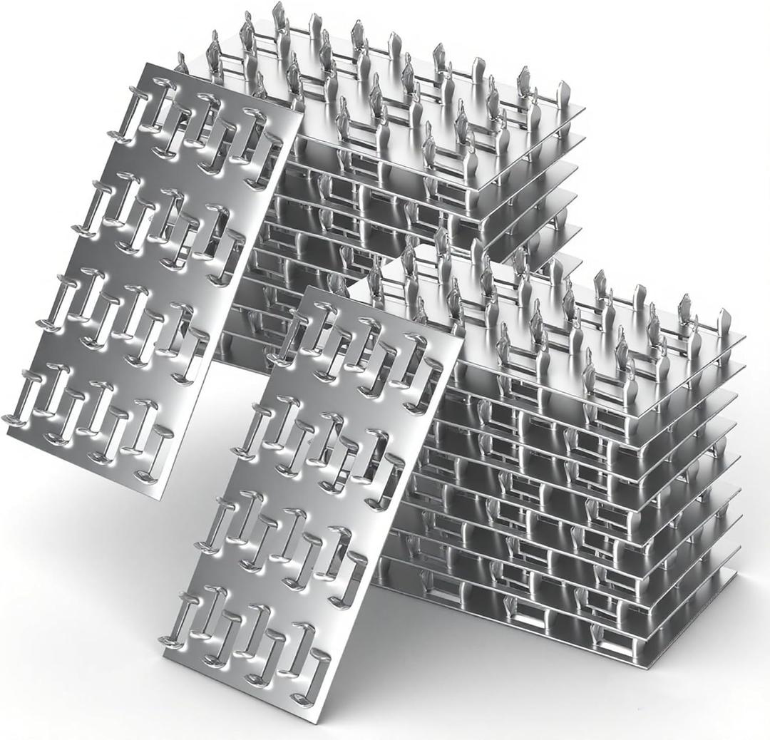 60 Pack 4"x2" Pronged Truss Plates with 8mm Nail Teeth, Galvanized Steel Flat Mending Plates Repair Tie Plate Bracket Thickness 1mm, for Timber Roofing Wood Truss Connector Plate