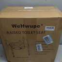 WeHwupe Raised Toilet Seat with Handles for Elderly - Toilet Seat Risers for Seniors with Adjustable Padded Arms - Elevated Toilet Safety Seat for Standard or Elongated Commode