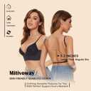 Low Back Bras-Seamless Deep-V Plunge Invisible Backless Bra-Lightly Lined Underwire Halter Multiway Low Cut Bra 34B (Black)
