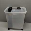 IRIS USA 30 lbs & 11 lbs Combo Airtight Dog Food Storage Container, Stackable Treat Box, 2-Cup Scoop, Wheels, Keep Fresh, Easy Mobility, Black