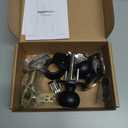 Amazon Basics Exterior Door Knob With Key Lock and Deadbolt, Coastal, Matte Black
