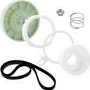 W10721967 Washer Pulley Clutch Kit & W10006384 Drive Belt Compatible for Whirl-Pool Ken-More May-tag by MIFLUS