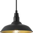 Farmhouse Pendant Lights with 10 Inch Dome, Barn Style Ceiling Mounted Light Fixture for Kitchen, Dinning Room, Black Hanging Lighting for Indoor and Outdoor Use, Height Adjustable