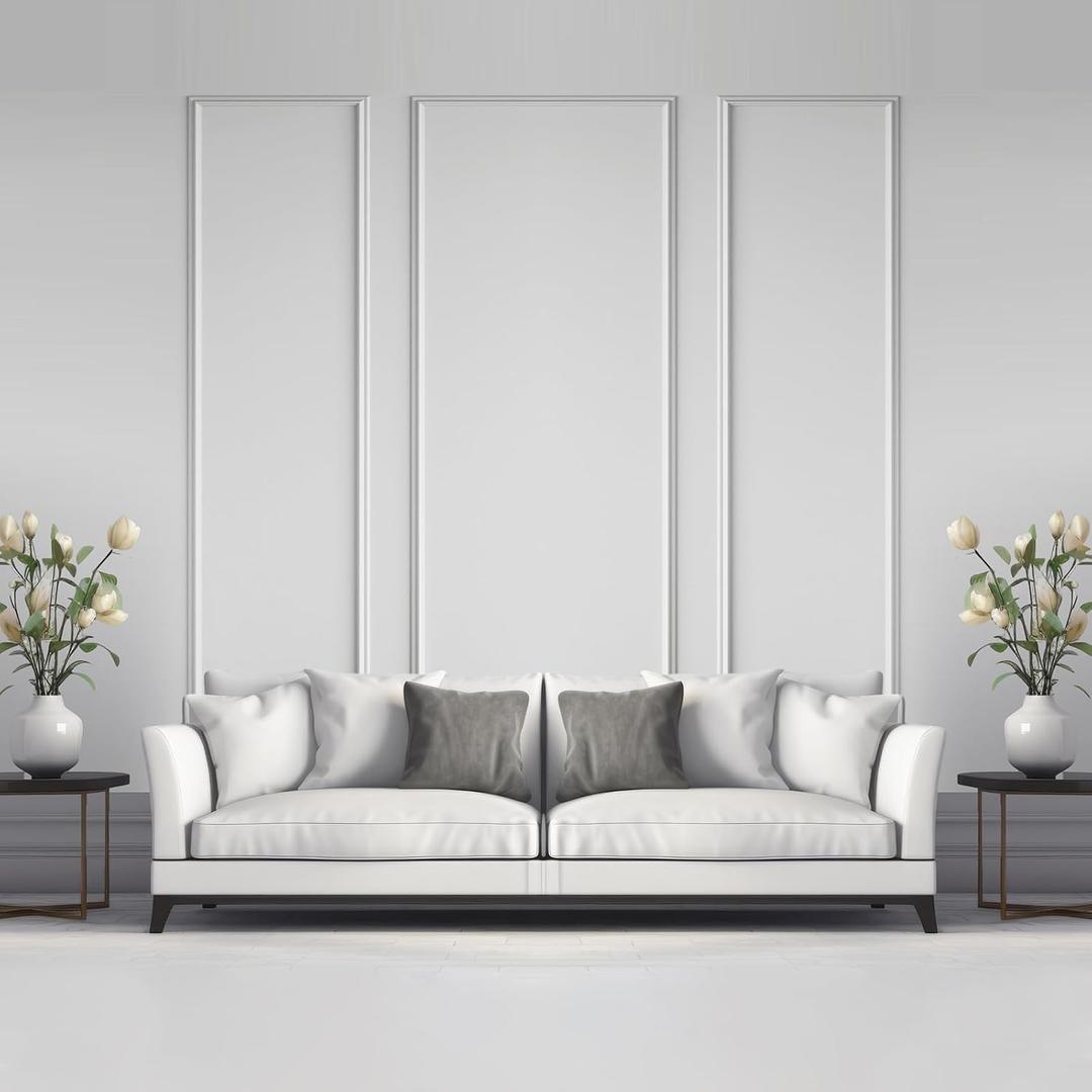 Pangda Peel and Stick Wall Molding Kit, 3D Premade Accent Molding Wainscoting Panel for Interior Wall Moulding Decor, Ready to Assemble Wainscoting Accent Panel(3 Set,24x96 in+48x96 in+ 24x96 in)