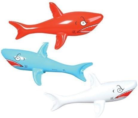 3 HUGE Jumbo - 46" Inflatable SHARKS/Shark INFLATES/Party DECORATIONS/DECOR/FAVORS/POOL TOYS