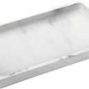 Bathroom Tray, Resin Countertop Vanity Tray Jewelry Storage Dresser Tray Kitchen Toilet Tank Tray Organizer for Candle Plant Perfume Shampoo Towel Home Decor, Medium, Gravel White (10" x 6.1" x 0.8")