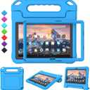 Kids Case for Amazon Fire 10 Pro/10 Plus/HD 10 Tablet(13th/11th Generation, 2023/2021 Release), Durable Shockproof Protective Case with Screen Protector for Kindle Fire HD 10 Tablet, Blue