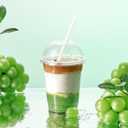 100 PACK 12 oz Clear Plastic Cups with Dome Lids, Disposable Dessert Parfait Cups for Ice Cream, Iced Cold Coffee Drinks, Cupcake, Fruit for Party