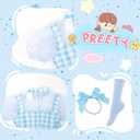 Halloween Costumes for Women,Sexy Princess Costumes, Blue/White Dress,Socks,Hair Ties, Book Storybook Character (Blue, M)