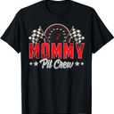 Race Car Birthday Party Racing Family Mommy Pit Crew T-Shirt, M