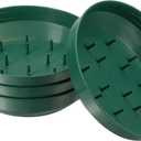 MECCANIXITY Round Plastic Design Bowl 6.5 Inch Flower Arrangement Base for Centerpiece Decorating, Green Pack of 4