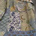 Secgo California King Quilt Size - 100% Cotton Oversized California Comforter Set Green Bedding Sets (120 * 110 Inch) with 2 Pillow Shams, Patchwork Reversible Lightweight Bedspread (Sage)