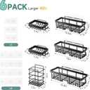 Veken Shower Caddy 6-Pack, Advanced Rustproof Design, No Drilling Adhesive Shelves, Rack with Soap Holder, Large Capacity Bathroom Organizers and Storage, Wall-Mounted, Gifts for Women Mom