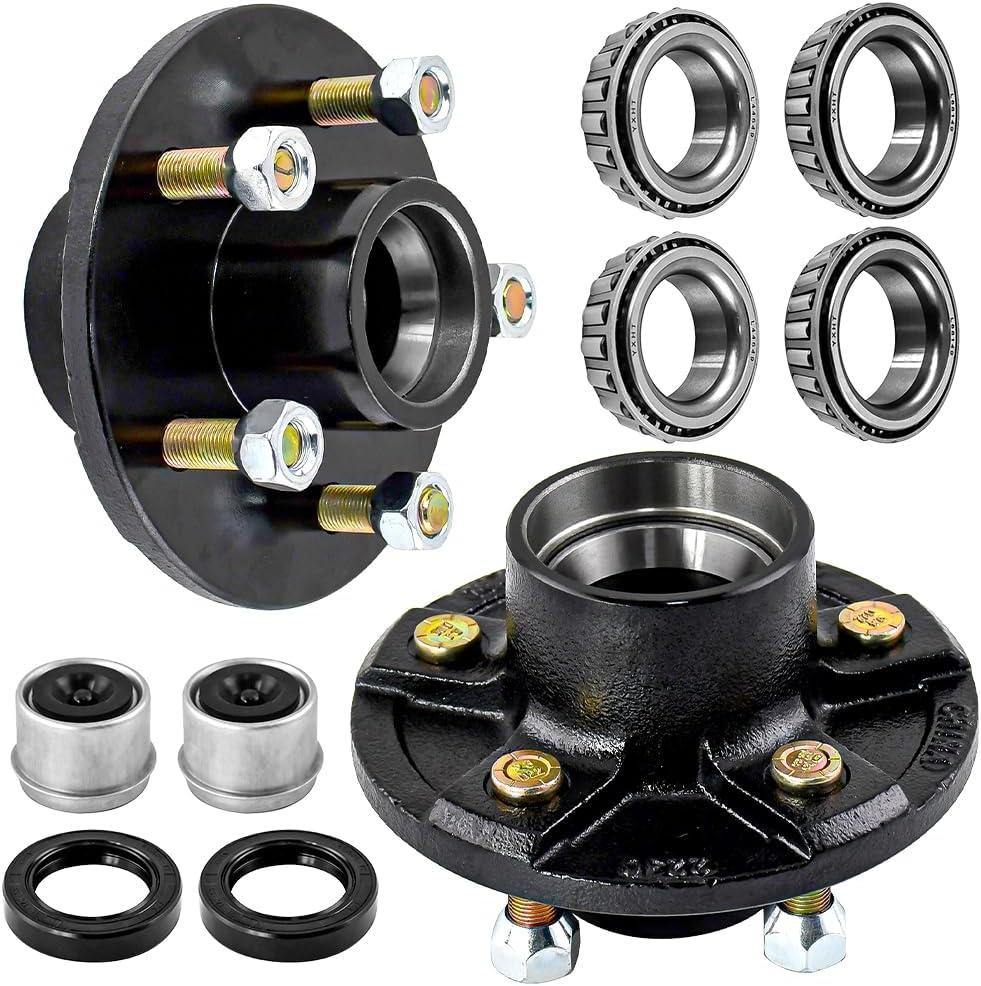 2 Sets Trailer Axle Trailer Hub Kit 5 Bolt 4.5", 3500 lbs 5 Lug Trailer Hubs Fit 1-1/16'' Trailer Axle,Trailer Hub Assembly,Boat Trailer Hubs 5 Lug