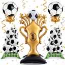 5 Pcs Soccer Balloons Party Decorations Set, Extra Large Trophy & World Cup Foil Balloons for Sports Theme Soccer Supplies/Birthday/Socoer Fans Party Decorations, 2026 World Cup Games Decor