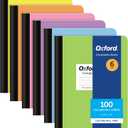 Oxford Composition Notebooks, Pack of 6, Cover Colors Vary, College Ruled Paper, 9-3/4 x 7-1/2 Inch School Journals, Assorted Pastel Covers, 100 Sheets, per Book (63760)