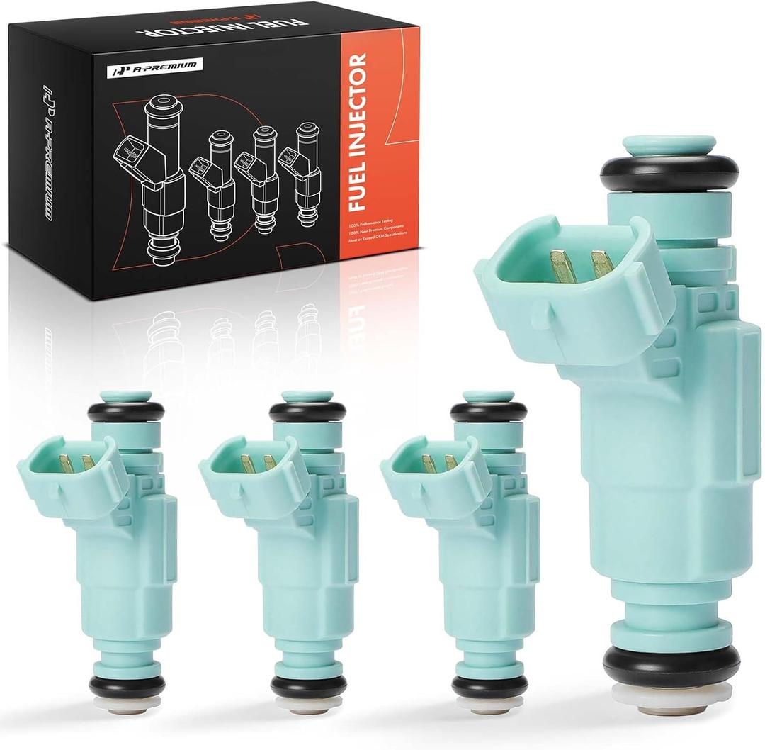 A-Premium Fuel Injectors Compatible with Hyundai Elantra 2006-2012 & Kia Soul 2010-2011, Spectra 2007-2009, L4 2.0L, 4-PC Set, Replace# 3531023800