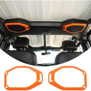 JeCar Orange Top Speaker Bezel Trim Cover for 2018-2023 Jeep Wrangler JL JLU Gladiator JT