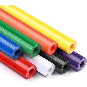 HTVRONT Permanent Vinyl Bundle, 8 Colors 12" x 5ft Permanent Adhesive Vinyl Rolls Compatible with Cricut Cutting Machine, Silhouette, Cameo Cutters, Signs, Scrapbooking, Craft, Die Cutters (Multicolor)