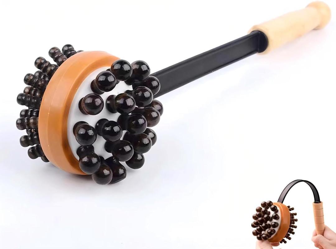 Massage Hammer, Meridians Back Knock Massager, Double Head Back Scratcher Percussion Massager, Manual Massage Hammer for Neck, Leg, Waist